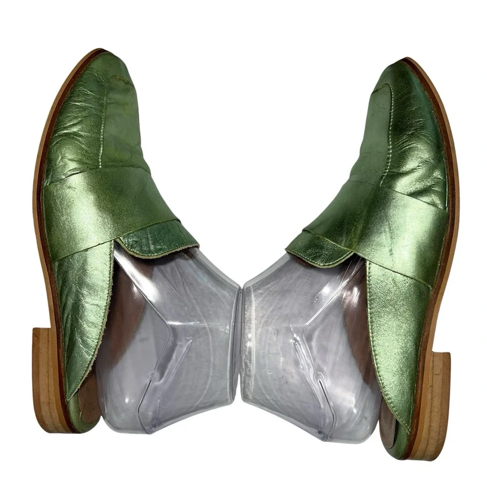 Free People Mule Size 36 US 6 At Ease Loafer Slip On Shoes Green Made‎ In Spain